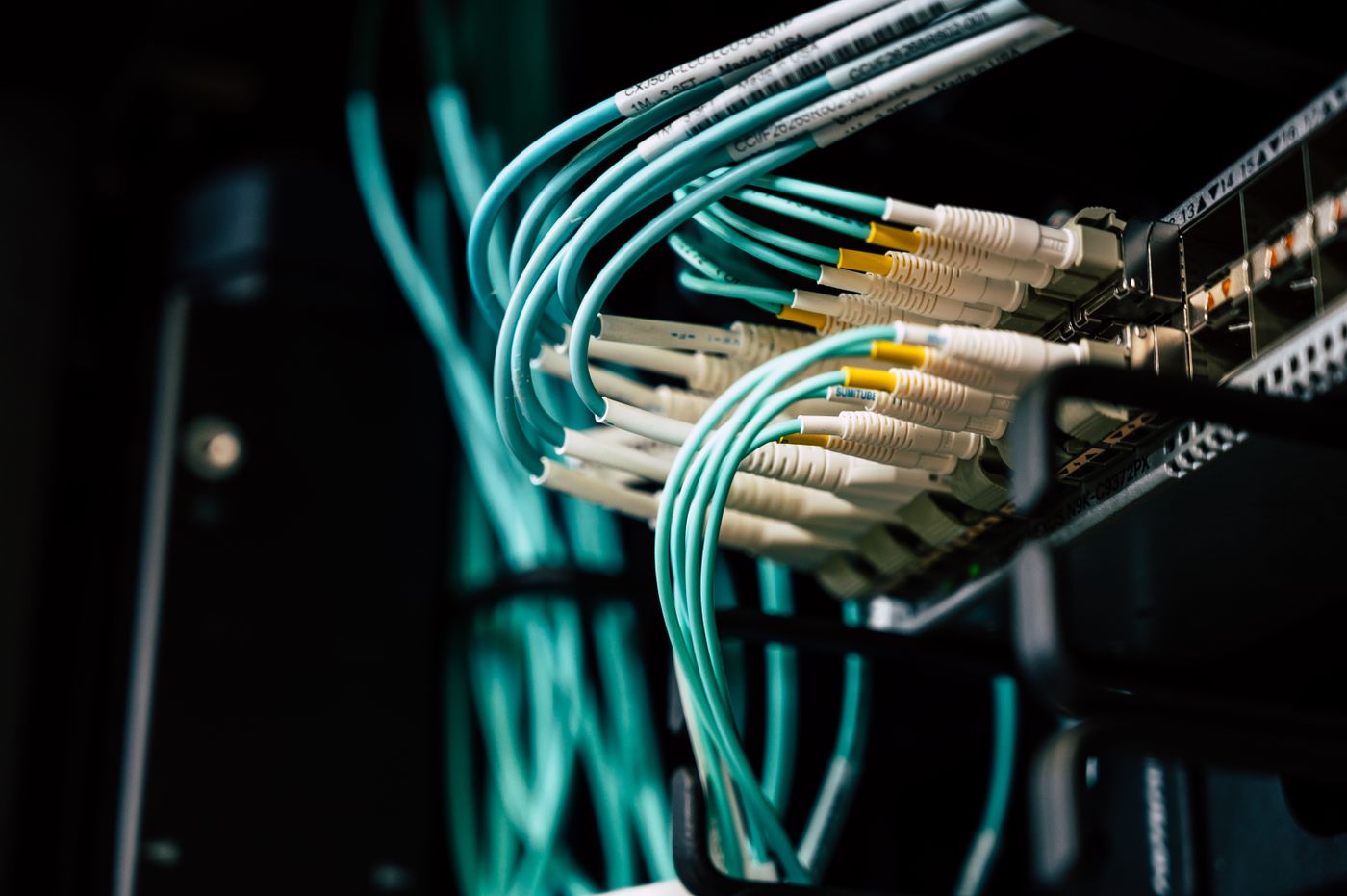 Cableado de red en un rack